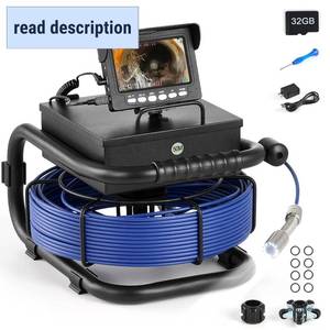 lot 351462 image: Retails for $285 ZELCAN Sewer Camera, Drain Camera 165FT with 4.3 in. LCD Screen, Waterproof IP68 Borescope Plumbing Camera with 12 LED Lights with 5300mAh Battery DVR Recorder