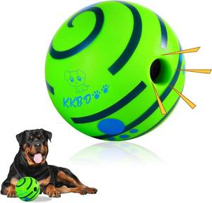 lot 9187176 image: Squeaky Ball for Dogs, Interactive Pet Toys with Fun Sounds, Wiggle Ball for Large Dogs - 5.12 inch