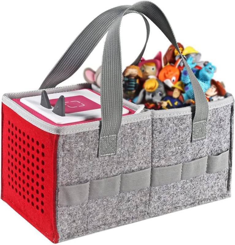 lot 191569 image: Hounyoln Carrying Case for Toniebox Audio Player Starter Set,Compatible with Tonie Starter Set,Tonies Figures Storage Bag(Red)