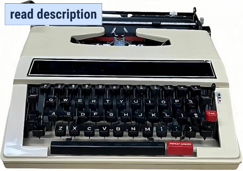 lot 111388 image: Retails for $124 Vintage Mechanical English Typewriter with Original Carrying Case - Smooth Keys for Easy Typing - Manual Typewriter Ideal for Writers, Collectors, and Office Use