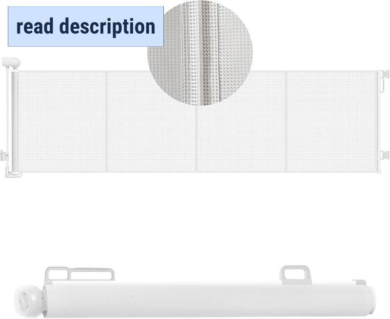 lot 311164 image: 157 Extra Wide Retractable Baby Gates, Mesh Pets Dog Gates with Support Rods for Indoor Stair, Extra Long Retractable Safety Kids Gate for Large Opening Indoor Outdoor Doorways Hallways