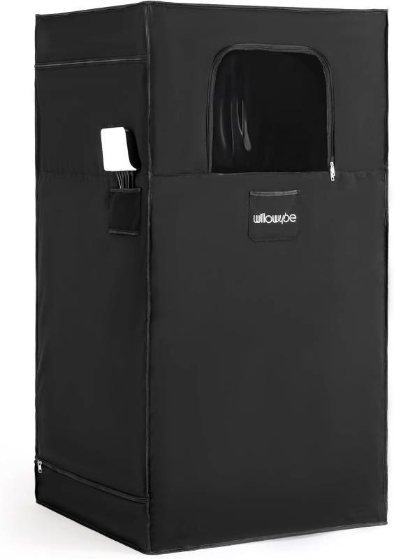 lot 221248 image: Retails for $240 WILLOWYBE Portable Infrared Sauna for Home with 6 Heating Plates, Sauna Tent, Foot Heating Pad and LED Warm Light, Dry Infrared Sauna Box for Full Body, Personal Home Spa