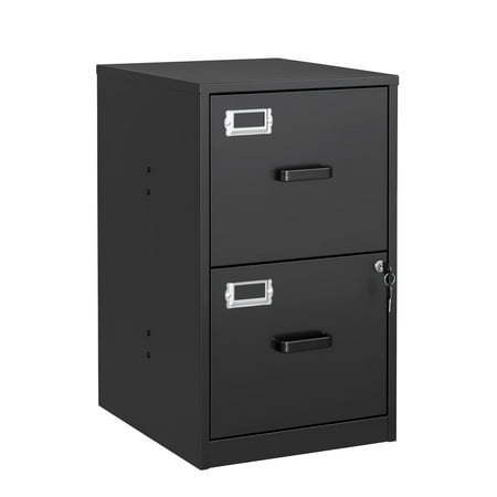 lot 111307 image: STANI 2 Drawer Filing Cabinet with Lock, Metal Vertical File Storage Cabinets for Home Office, LetterA4 File Folders Storage, Assembly required (Black)