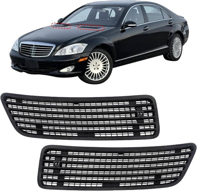 lot 251326 image: 2218800205 2218800305 Front Hood Bonnet Grill Vent Compatible with Mercedes Benz S550 W221 2007 2008 2009 2010 2011 2012 2013 Hood Air Vent Grille Cover
