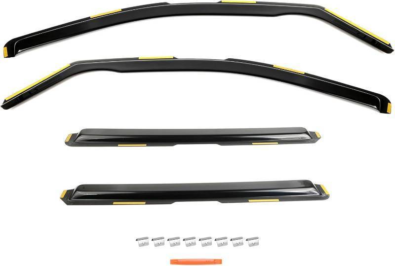 lot 351416 image: 4Pcs All Weather Rain Guards Wind Deflectors for Chevy Silverado 2500HD 3500HD Crew Cab 2020-2025 2024 2023 2022 2021 in-Channel Wind Rain Sun Protection