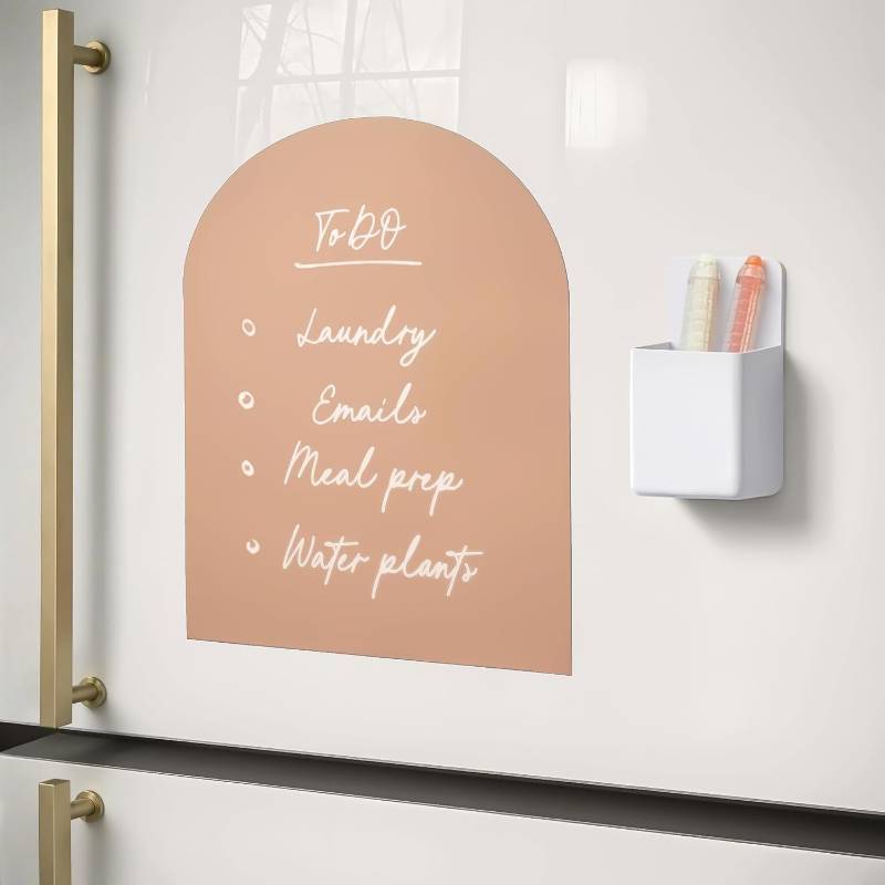 lot 351435 image: Orelle MagicWall  Magnetic Wall Decal Arch  Peel and Stick Magnetic Chalkboard for Wall  Kids Wall Decals  Playroom Essentials  Mini  8.5 x 11  Mocha