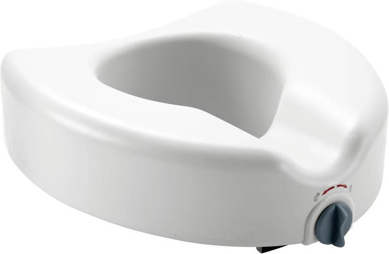 lot 451819 image: Medline 5 Raised Toilet Seat with Lock, No Arms, White, 400 lb Capacity - Easy Installation - Elderly & Disabled Bathroom Aid