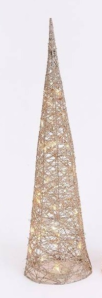 lot 161193 image: Gerson 2429640 Lighted Holiday Cone, Battery Operated, Set of 1