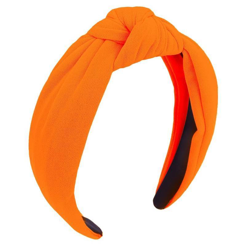 lot 161203 image: CURASA Orange Knotted Headbands For Women Girls Non Slip Knot Headband Wide Fashion Hairband Top Knot Decorative Hair Accessories Fabric Hair Bands Elastic Head Bands Christmas Party Gifts