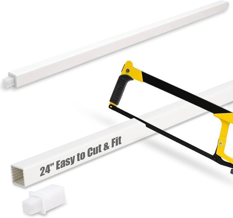 lot 371063 image: 24-Inch Adjustable Towel Bar Replacement Rod Easy to Cut & Fit, Spring-Loaded Plastic Towel Bar for Ceramic Holder, Rustproof & No-Drill Installation, Vintage Bathrooms & Rental Homes Friendly