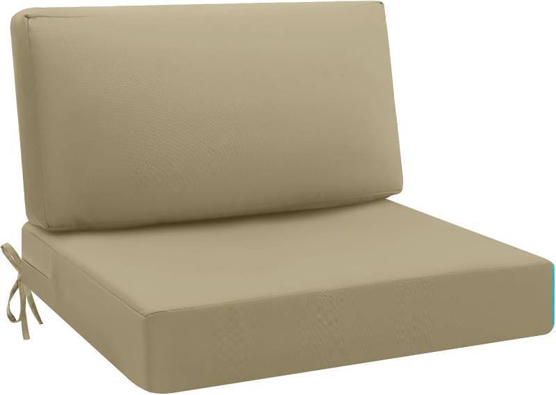 lot 471184 image: idee-home Outdoor Cushions for Patio Furniture, Outdoor Seat Cushion, Waterproof Hampton Bay Deep Seat Replacement Couch Chair Cushions for Garden Lawn Backyard Deck, 28.5 x 28.5