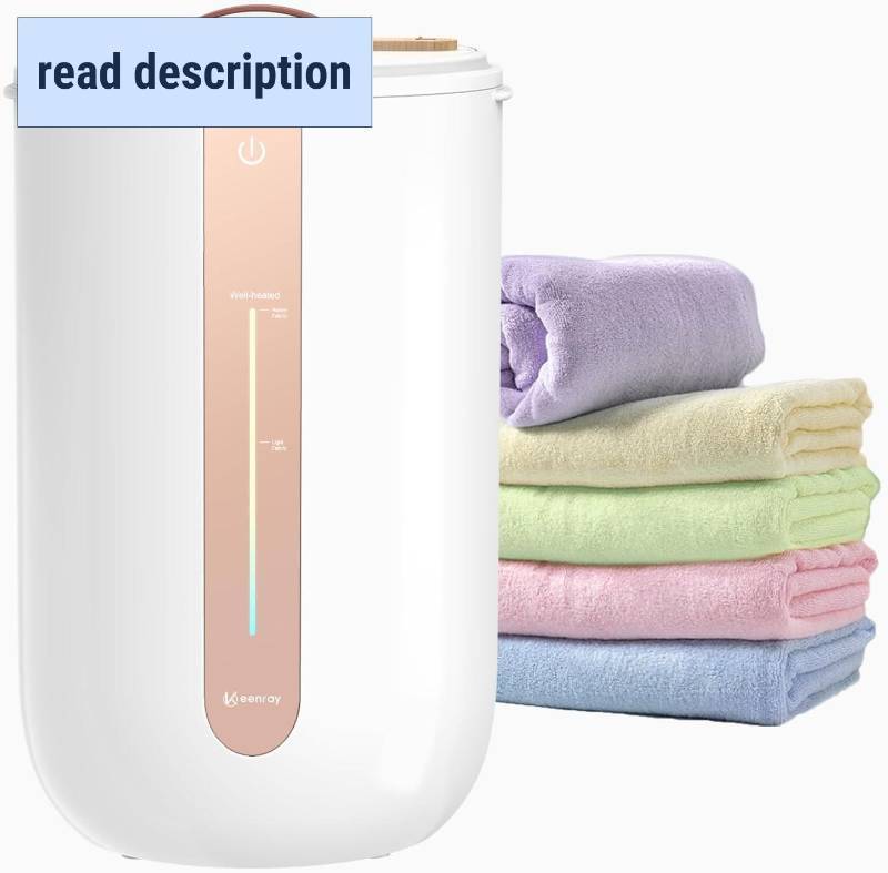 lot 471203 image: Keenray Towel Warmer for Bathroom, Towel Warmer Bucket with Heating Progress Bar, Fragrance Disc Holder, Leather Handle, Auto Shut-Off Towel Bucket Fits Up to Two 40 x 70 Towels, Bathrobe, Blankets