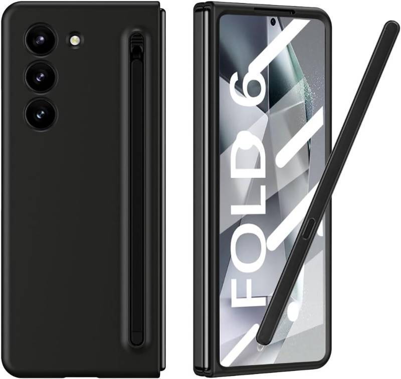 lot 391551 image: Z Fold 6 Phone Slim Case with S Pen Compatible for Samsung Galaxy Z Fold 6 Phone with Built-in New Compact S Pen, Holder and Storage Slot for Pen,with 3Pcs Tips (Black)