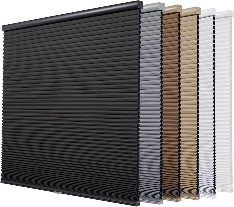 lot 131126 image: Persilux Custom Blackout Cellular Window Shades Cordless Blinds Honeycomb Blinds for Windows (White 23W x48H) Window Shades for Home, Room Darkening Cellular Door Blinds for Kitchen Easy to Install