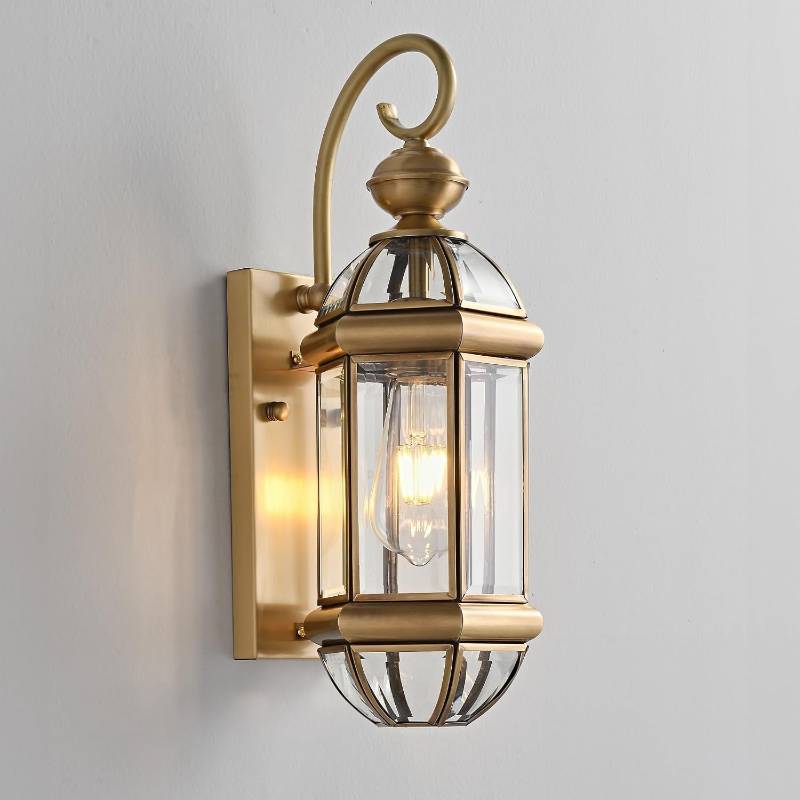 lot 121257 image: Retails for $109 Milaii 17 H Copper Brass Outdoor Wall Light Exterior Lantern Gold Light Fixtures Outside Porch Lights IP65 Waterproof Paito Wall Mount Lighting for House