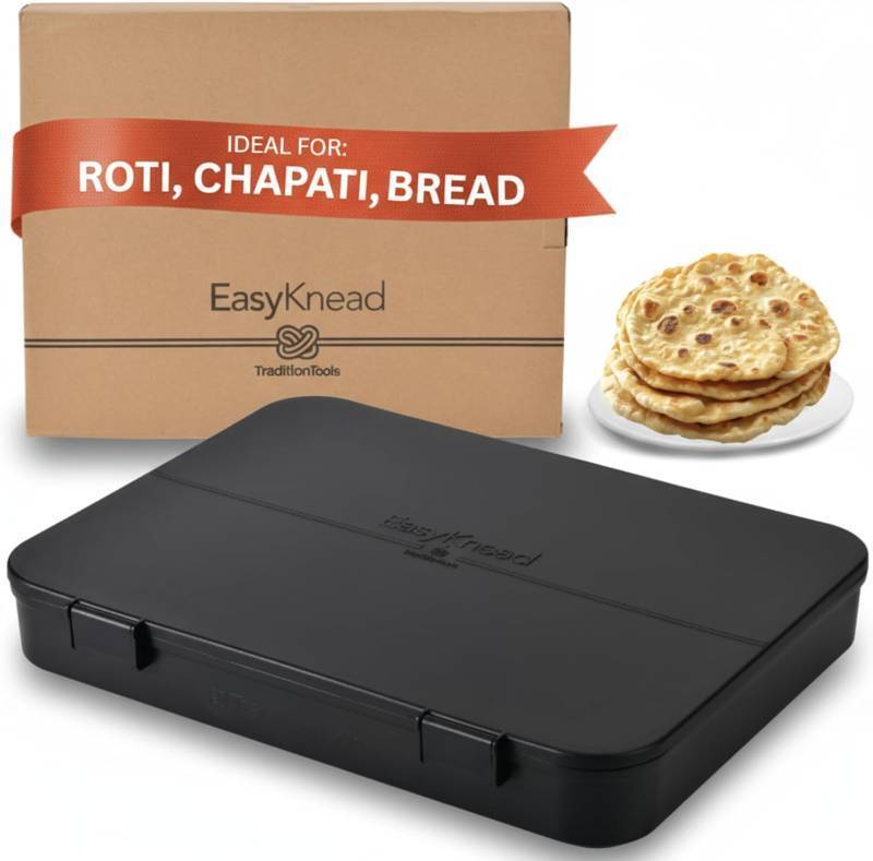 lot 321164 image: EasyKnead Roti Box Rotibox for Preparing Roti - Roti Making Box for Chapati, Paratha, Puri Non-Slip Kneading Board Rotibox