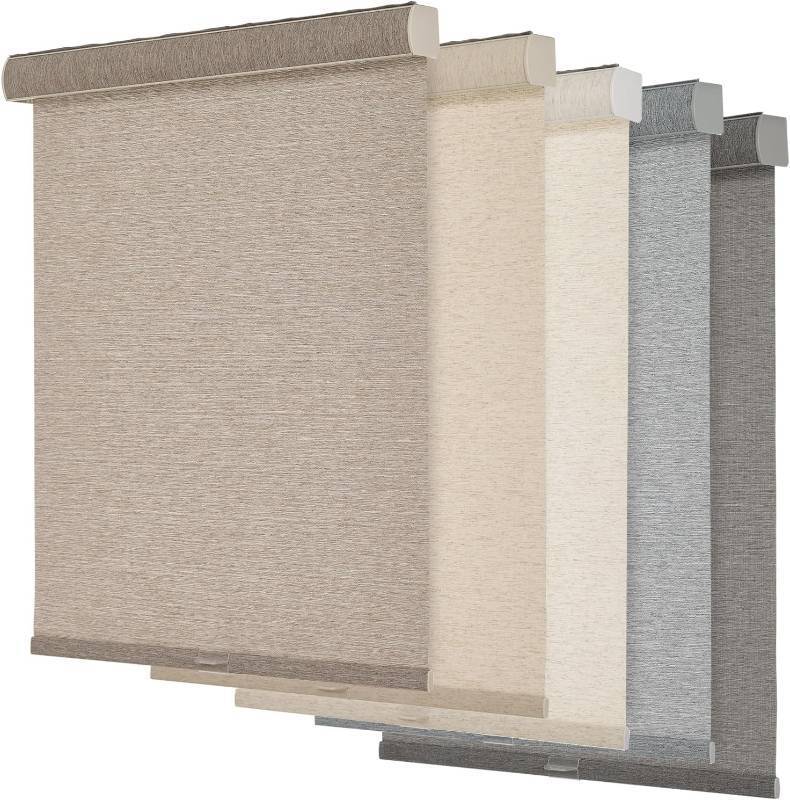 lot 321165 image: Persilux Light Filtering Roller Shades for Windows,Cordless,Linen Fabric,Roller Blinds,Thermal Insulated Fabric UV Protection Shades for Home,Office,Bedroom,door,Light Filtering-light brown,Custom Now