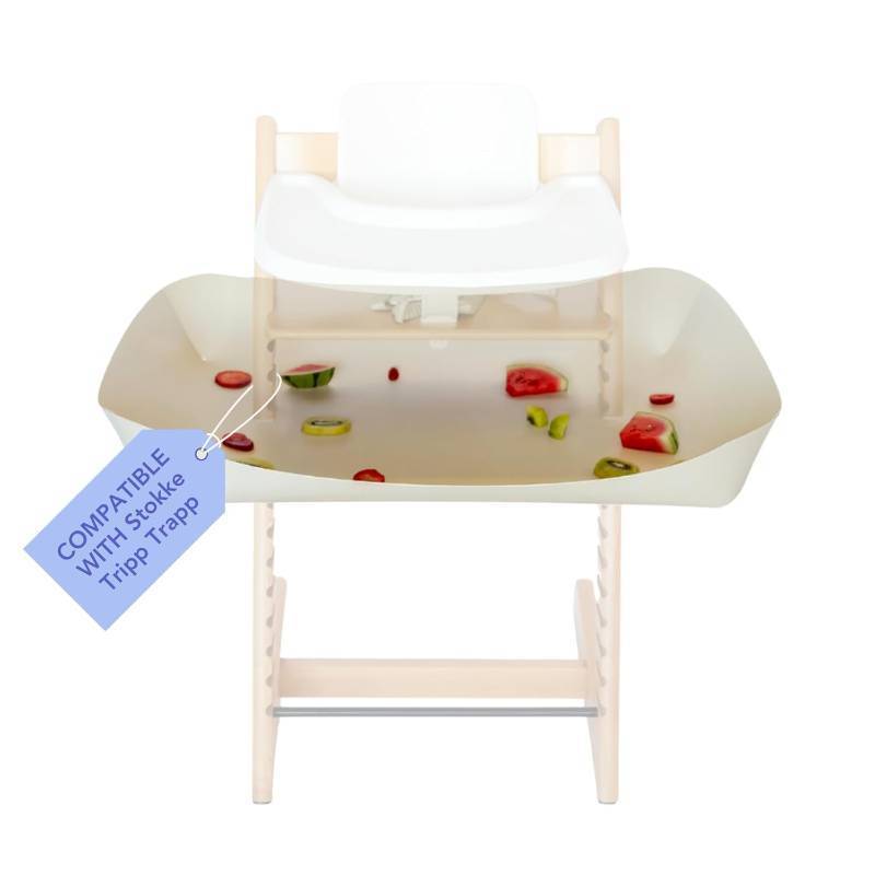 lot 421225 image: CATCHY -Food Catcher-Compatible with Stokke Tripp Trapp High Chair 11 Other High Chairs-Highchair Sold Separately-Baby & Toddler Food & Mess Catcher-Premium Linen Inspired -Under High Chair Accessory