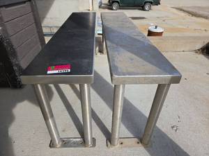 lot 14396 image: Stainless Steel Bench - Set of 2