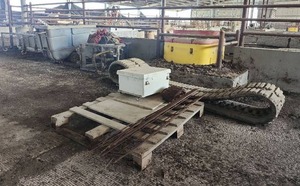 lot 16018 image: Assorted Lot W Scrap, Track, and Cart on Casters