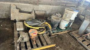 lot 16046 image: Assorted Lot W Industrial Chain Hoist with Cable Assembly and Much More