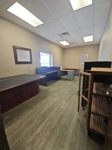 lot 15130 image: Assorted Lot W Office Desk, File Cabinets and Shelf