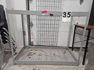 lot 15185 image: Industrial Steel Storage Rack with Wire Decking
