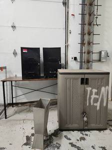 lot 15186 image: Assorted Lot W Metal Storage Cabinet, Desk and Filing Cabinets