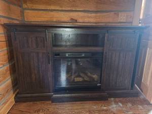 lot 20432 image: Twin Star Electric Fireplace Media Console