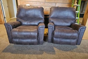 lot 20457 image: Ashley Chestnut Rocking Reclining Chairs - Set of 2