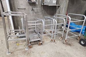 lot 15227 image: Bulk Lot W (5) Industrial Rolling Equipment Carts and (1) Stationary Cart