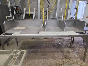 lot 15229 image: Commercial Stainless Steel Food Prep Table with Dividers