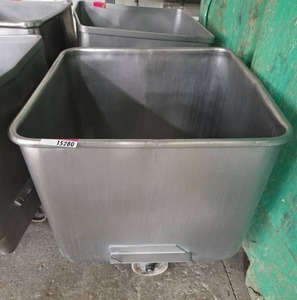 lot 15281 image: Industrial Mobile Aluminum Waste Bin