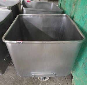 lot 15283 image: Industrial Mobile Aluminum Waste Bin