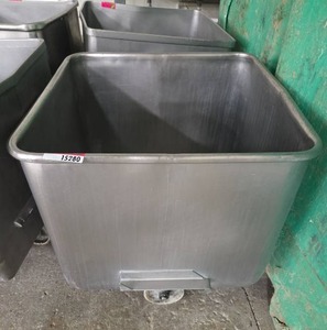 lot 15284 image: Industrial Mobile Aluminum Waste Bin
