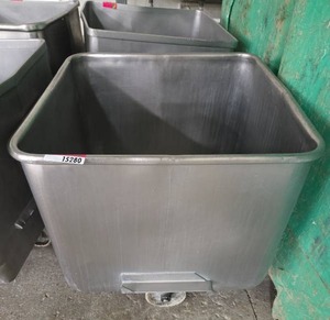 lot 15286 image: Industrial Mobile Aluminum Waste Bin