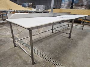 lot 15296 image: Industrial Food Grade Cutting Board Table