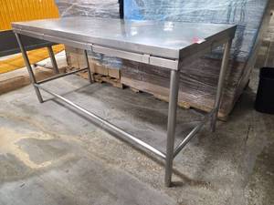 lot 15309 image: Commercial Stainless Steel Prep Table