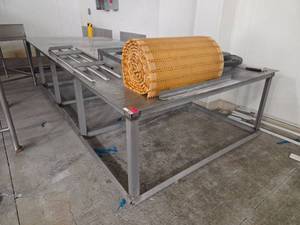 lot 15313 image: Assorted Lot W Industrial Stainless Steel Table, Conveyor Belt with Rubber Mat and More