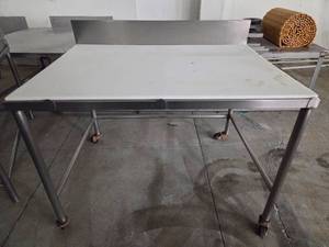 lot 15314 image: Industrial Stainless Steel Prep Table
