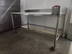 lot 15321 image: Commercial Stainless Steel Prep Table