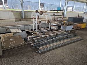 lot 16068 image: Bulk Lot of Plastic Pipe, Lockers, Storage Racks and More