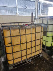 lot 16088 image: 275-Gallon IBC Tote with Metal Cage - Liquid Unknown
