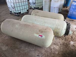 lot 16100 image: Industrial Fiberglass Water Filtration Tanks - Set of 4