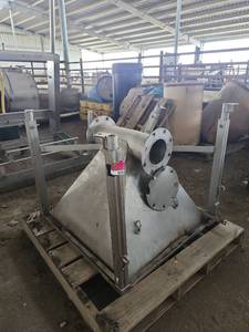 lot 16104 image: Stainless Steel Industrial Hopper with Support Frame