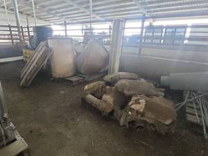 lot 16105 image: Assorted Lot W Granulated Salt, Heating Component, Storage Drums, and More