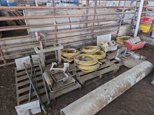 lot 16110 image: Assorted Lot W Home Flex 12in X 75ft Flexible Gas Tubing, Global 60in Air Curtain Model 246610, and More