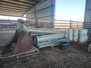 lot 16589 image: Assorted Lot W Industrial HVAC Ductwork, Bucket Attachment and Parts