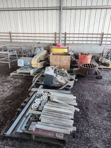 lot 16595 image: Assorted Lot W Baldor Industrial Air Compressor and Parts