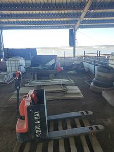 lot 16605 image: Assorted Lot W Raymond 102XM Electric Pallet Jack and Metal